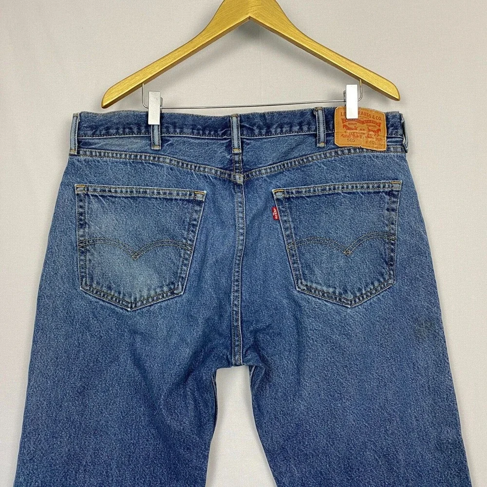 Levis 505 Regular Fit Mens‎ 40x30 Straight Leg Jeans Blue Medium Wash 505 0216